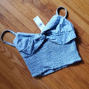 American Eagle Floral Blue Crop Top s